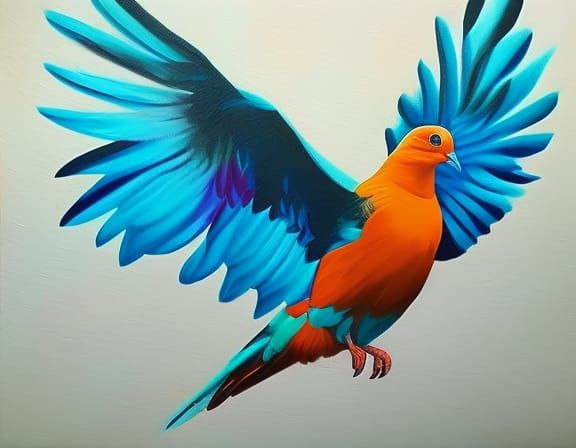 Dove in Flight with Splash Art Effect