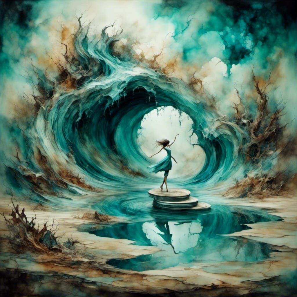 Desert Pond Monster in Surreal 3D Fantasy Art