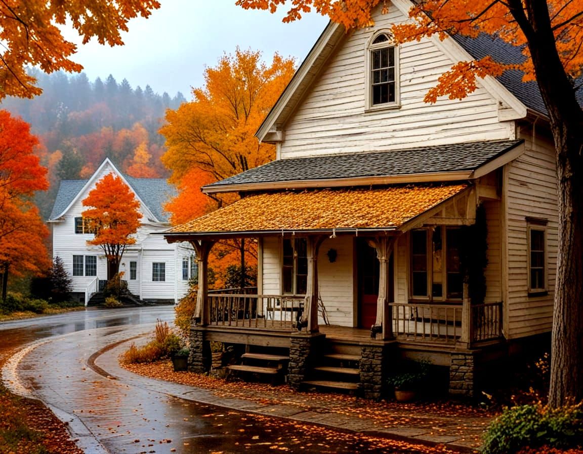 Autumn Rainstorms Over Appalachian Mountain Mill House