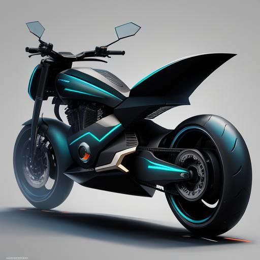 Futuristic Alien Motorcycle Concept Art Illustration