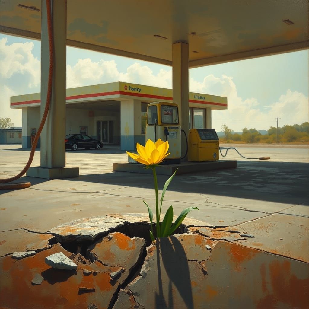 Yellow Bloom Emerges, Oil Painting by Gurney Style