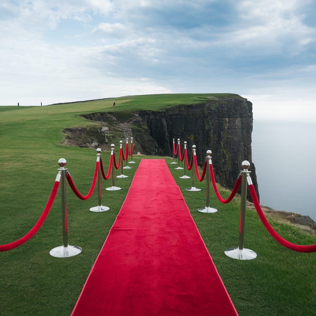 Celebrity Red Carpet Path Leads to the Edge of a Cliff
