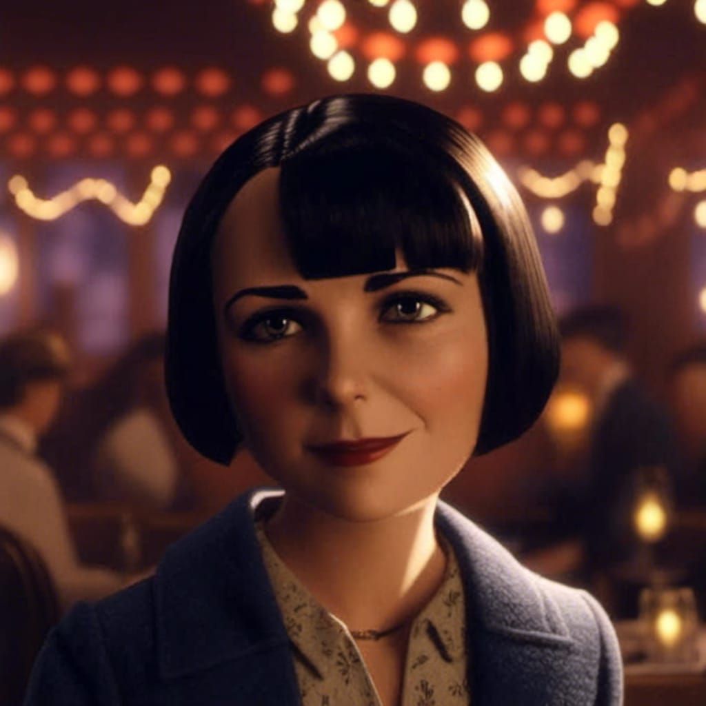 Louise Brooks at Cocktail Party in Pixar Style