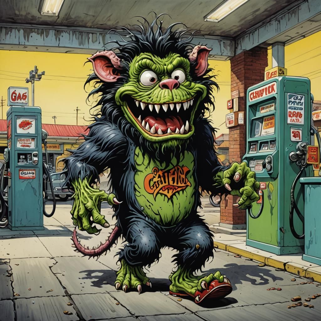 Rat Fink Monster Gas Station Robbery