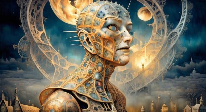 Creepy Double Exposure Portrait of Pinhead