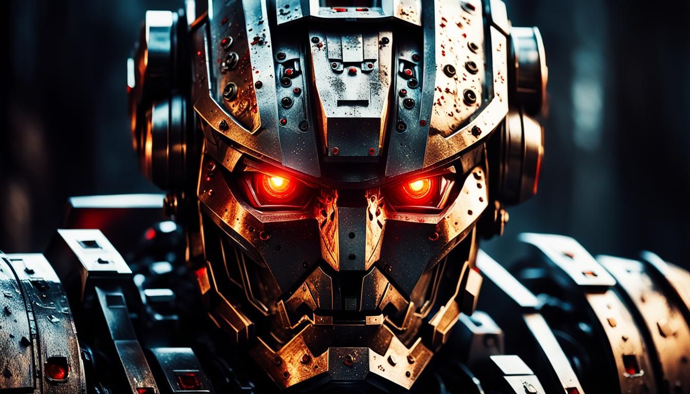 Dystopian Robot Poster in Cinematic Style