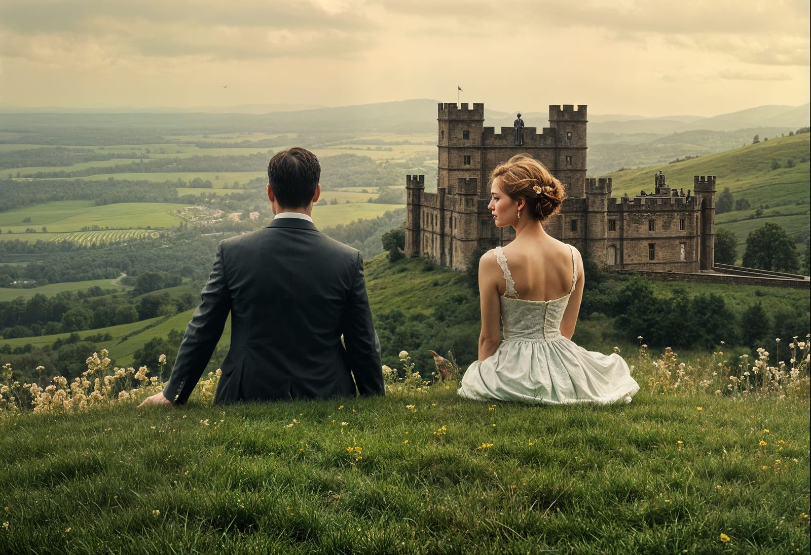 Elegant Mansion in Twilight Atmosphere, a Touch of Nostalgia