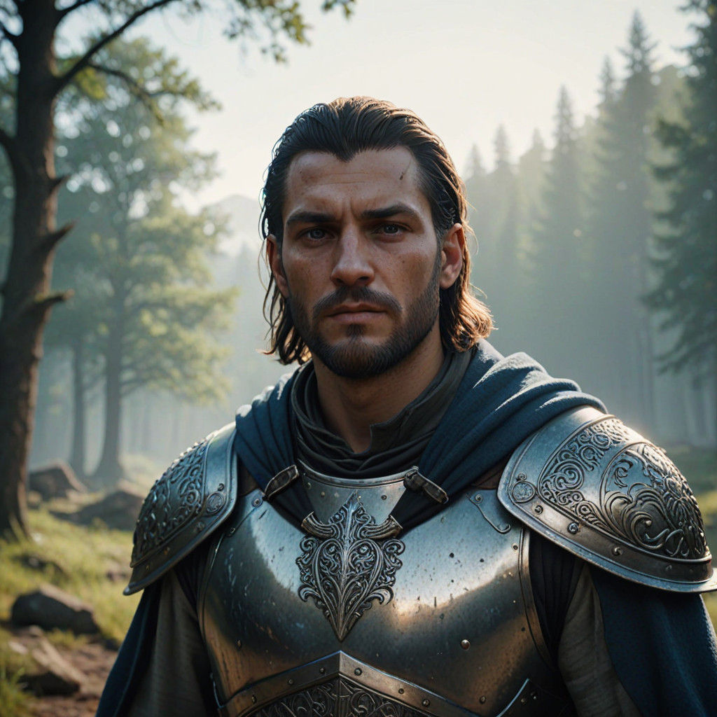 Vigilant King Sigfrid Stands Tall in Misty Medieval Realm