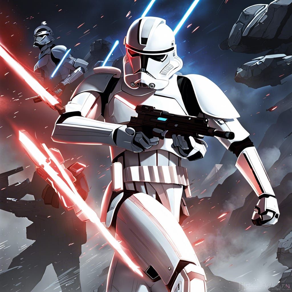 Star Wars Battlefront Clone Trooper in Anime Style