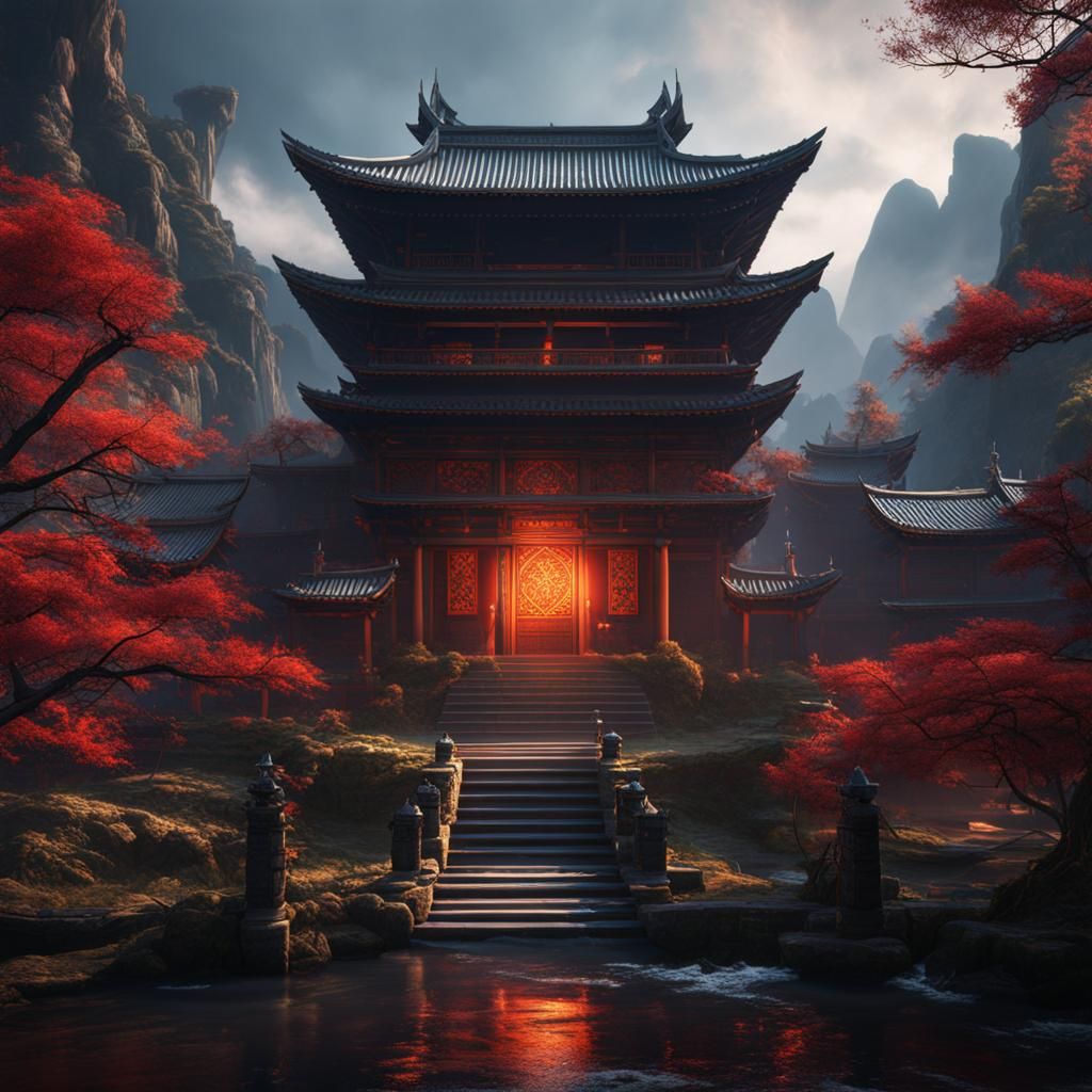 Detailed Ninja Matte Painting in Deep Color