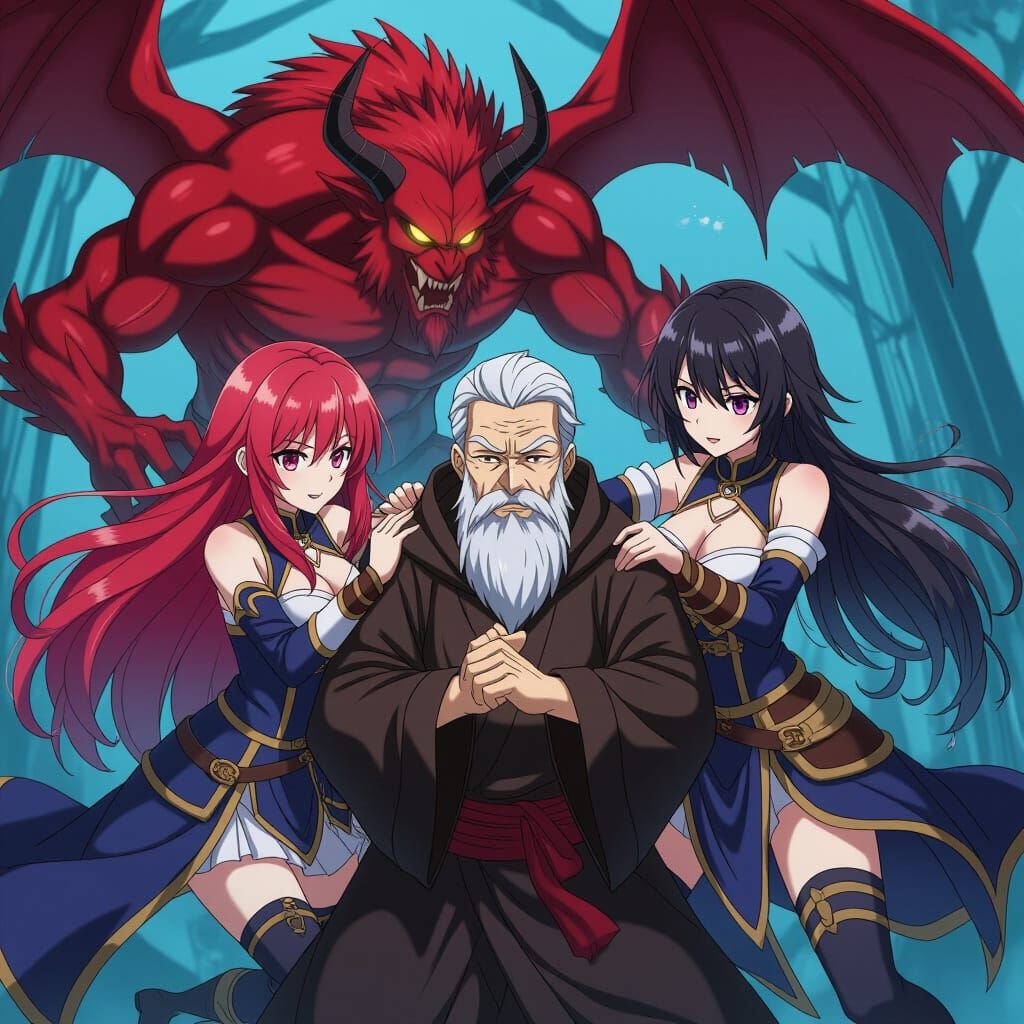 Anime Rescue: Monk Saved by Warrior Damsels