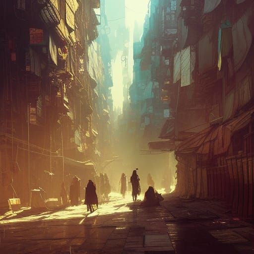 Decadent Technoir Slums in Hyperdetailed 8K Resolution