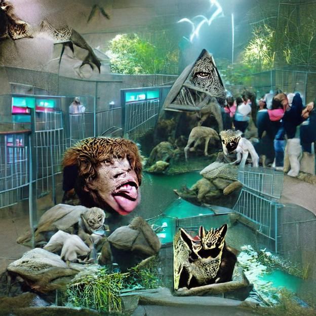 Zuul in the Zoo: An AI Generated Image