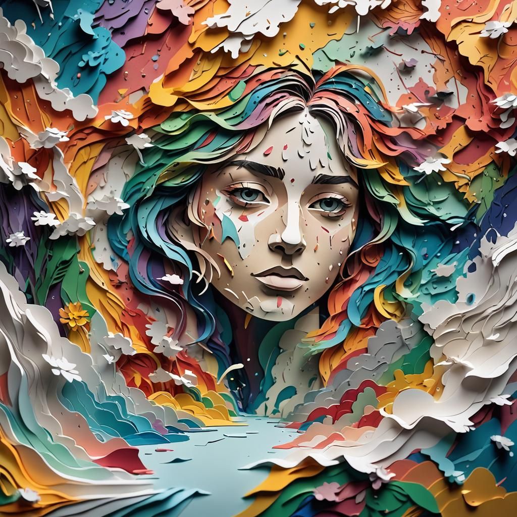 Paper Landscape: Hyperrealistic Concept Art