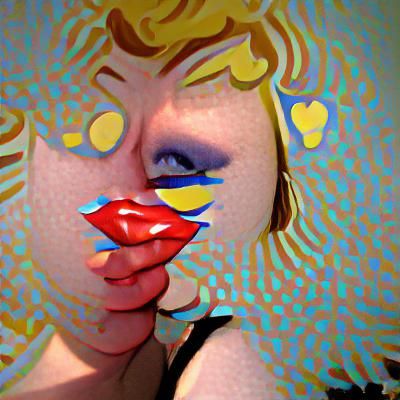 Pop Art Woman Blowing a Kiss