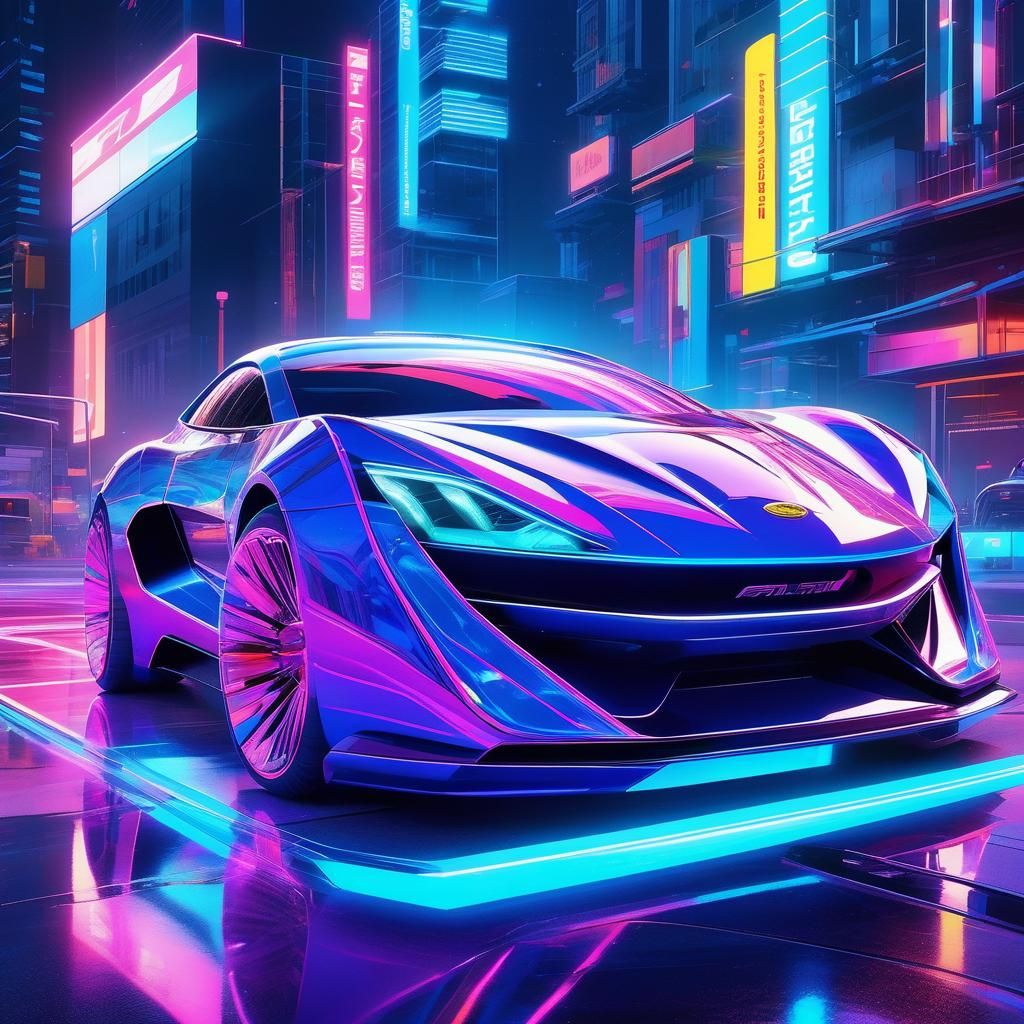 Futuristic Jelly Car with Electric Blue Underglow