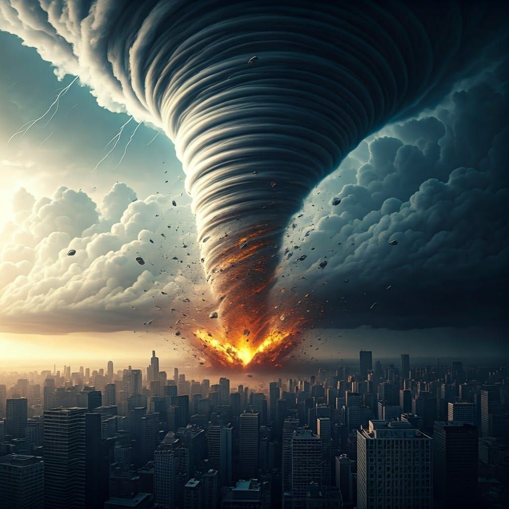 Colossal Tornado Devastates Cityscape