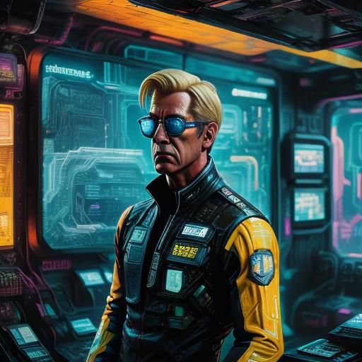 Cyberpunk Gordon Tracy Underwater in Dive Suit