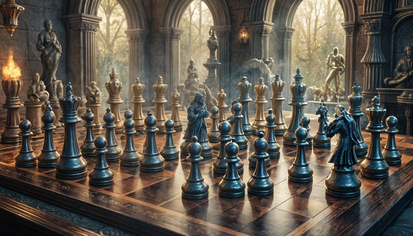 Lord of the Rings Chess Set in Ethereal Fantasy Style