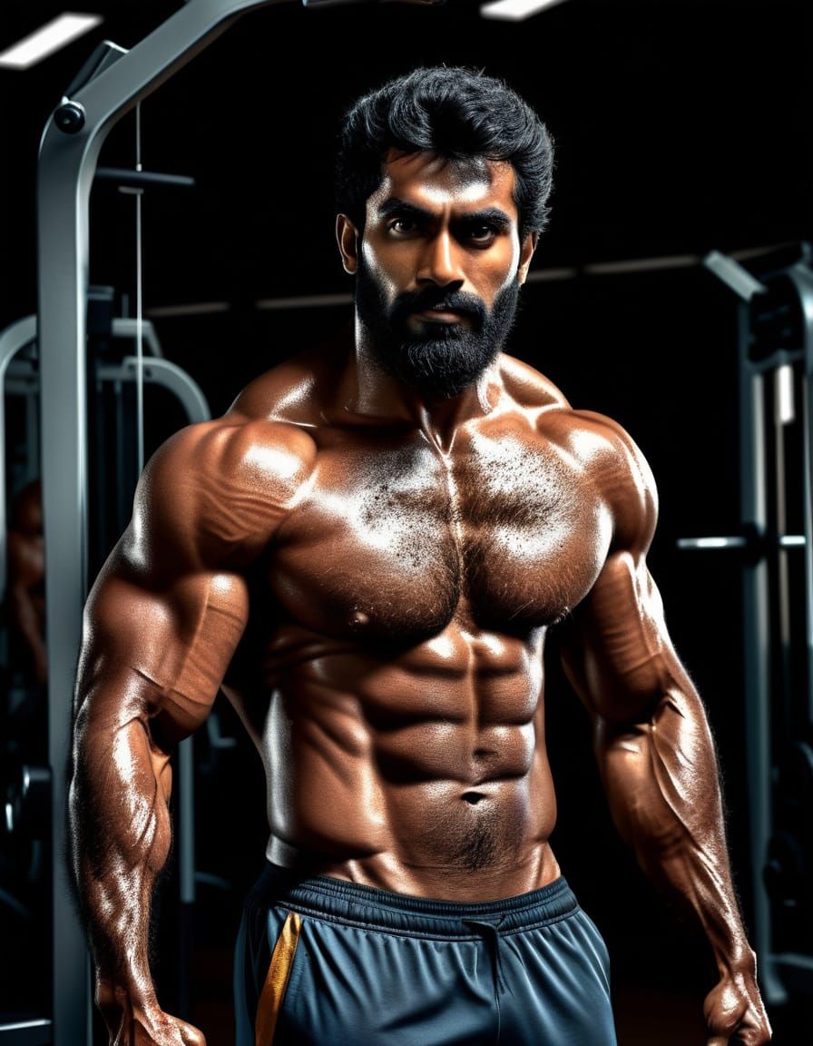 Sri Lankan Bodybuilder's Intense Physique