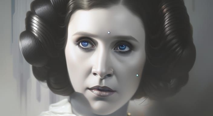 Princess Leia Portrait in Splash Art Style