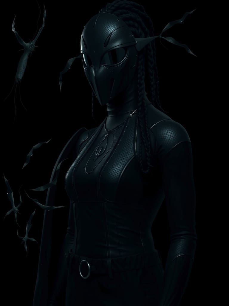 Raven Noir in Armored Suit and Mask