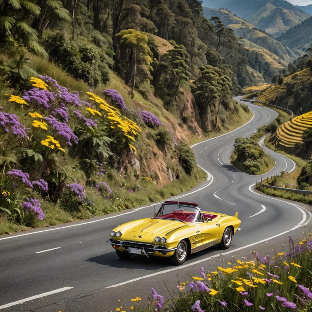 Chevrolet Corvette C1 on Bogota Villeta Highway