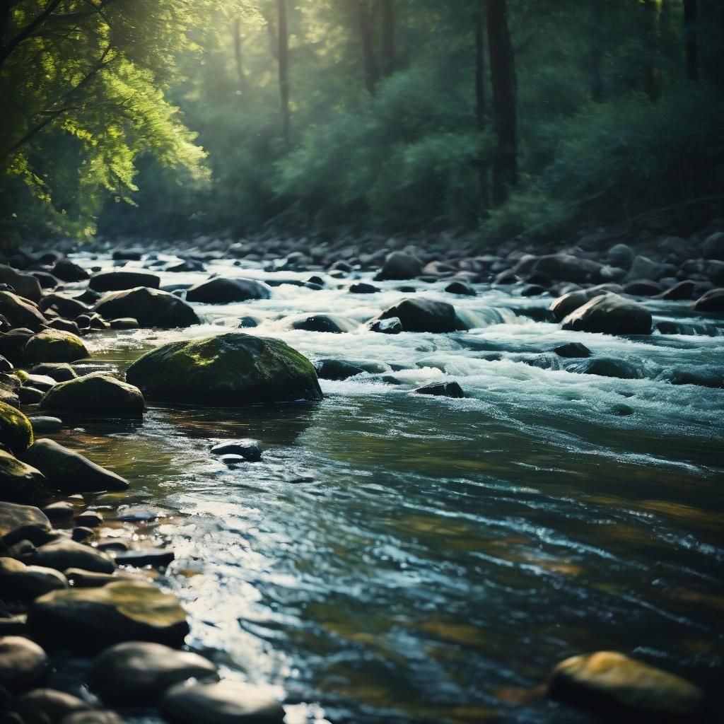 Peaceful River Landscape in Professional Photography Style