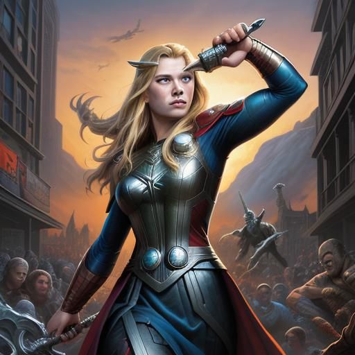 Lady Thor Comic Book Art