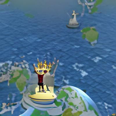 Majestic King on Throne with Golden Crown