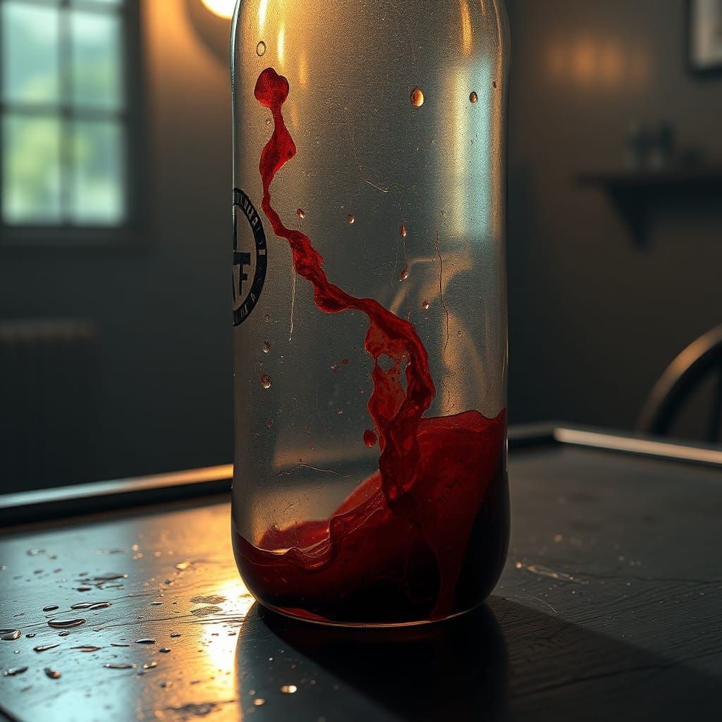 Distressed Water Bottle: Hyper-Realistic 3D Render