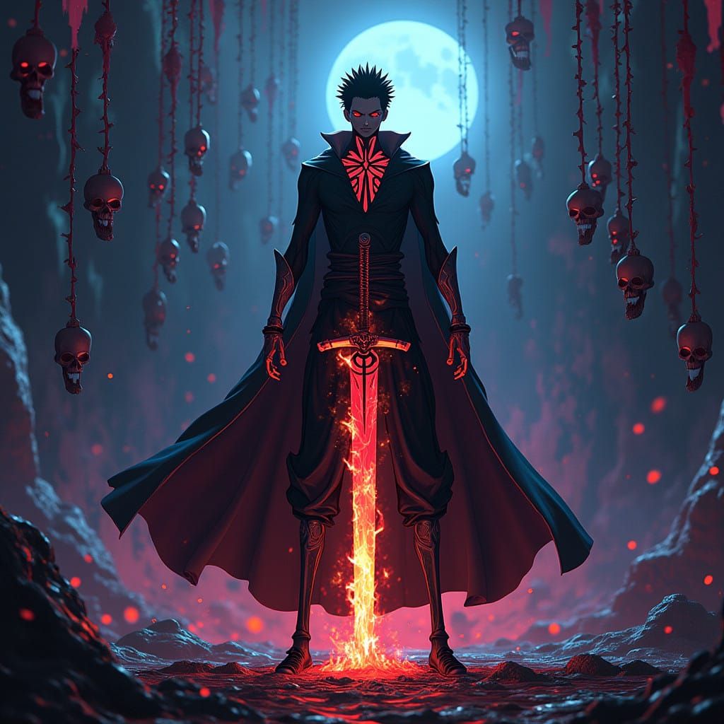 Malevolent Anime Warrior Basks in Dark Glory