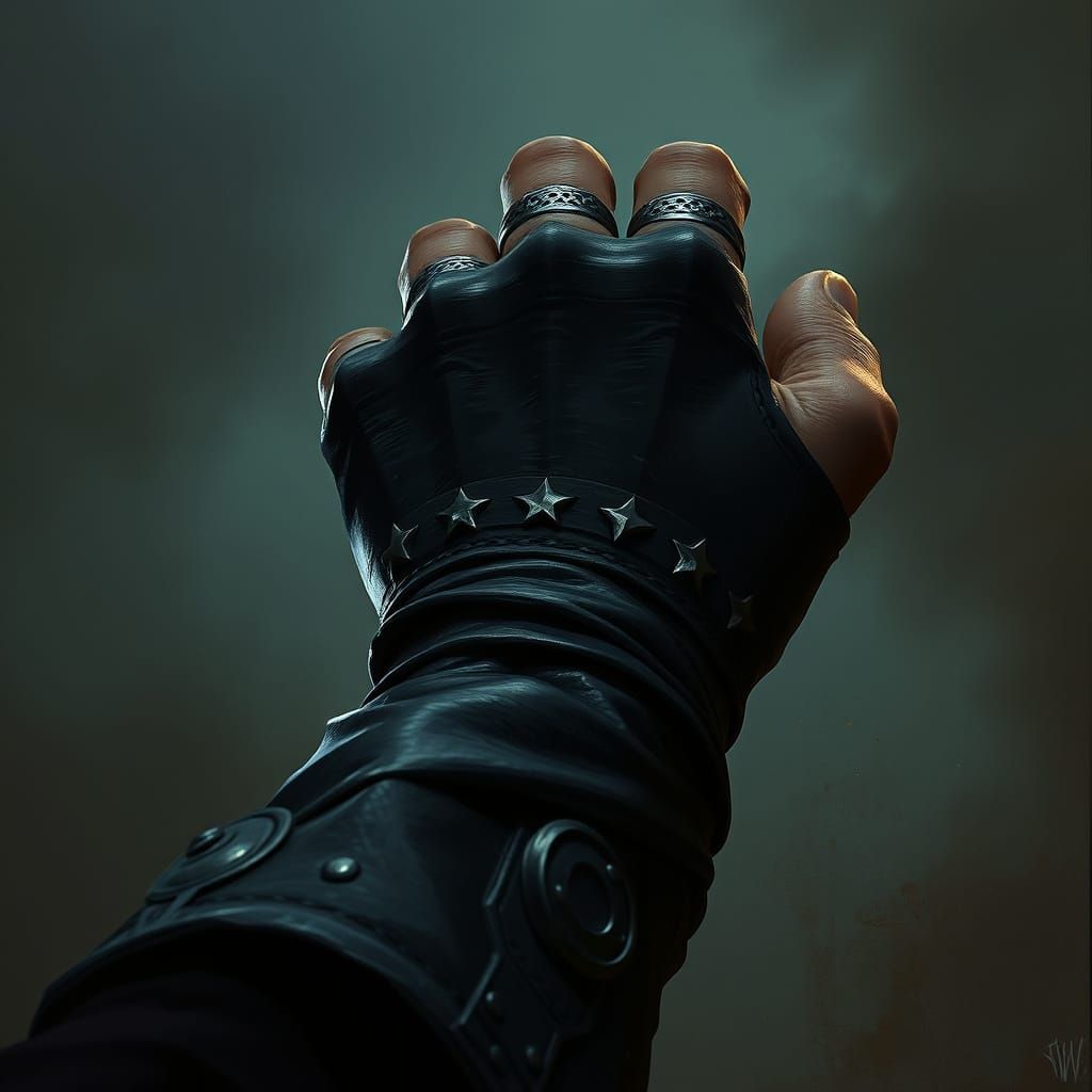 Gloved Fist in Dark Fantasy Style