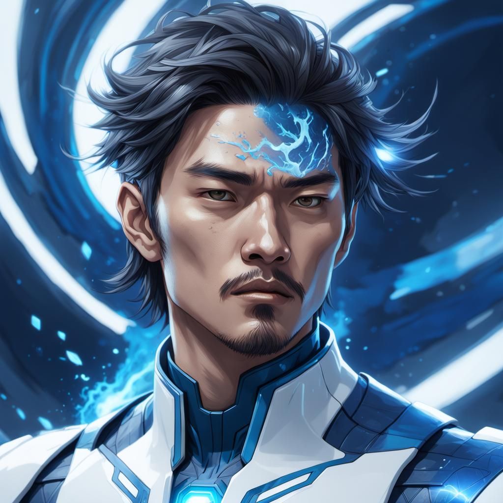 Energy Fusion: Asian Man in Experimental Suit