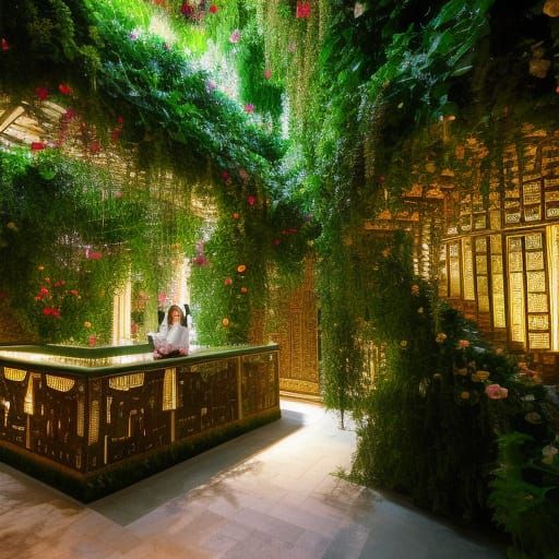 Babylonian Women in Hanging Gardens: Hyperrealistic Masterpi...