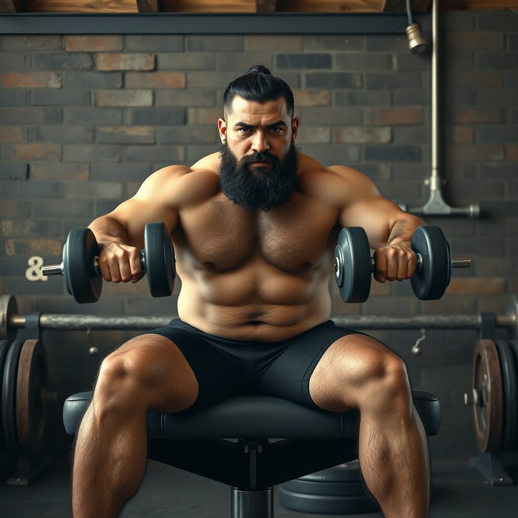 Rugged Gym Athlete in Hyper-Realistic Digital Art