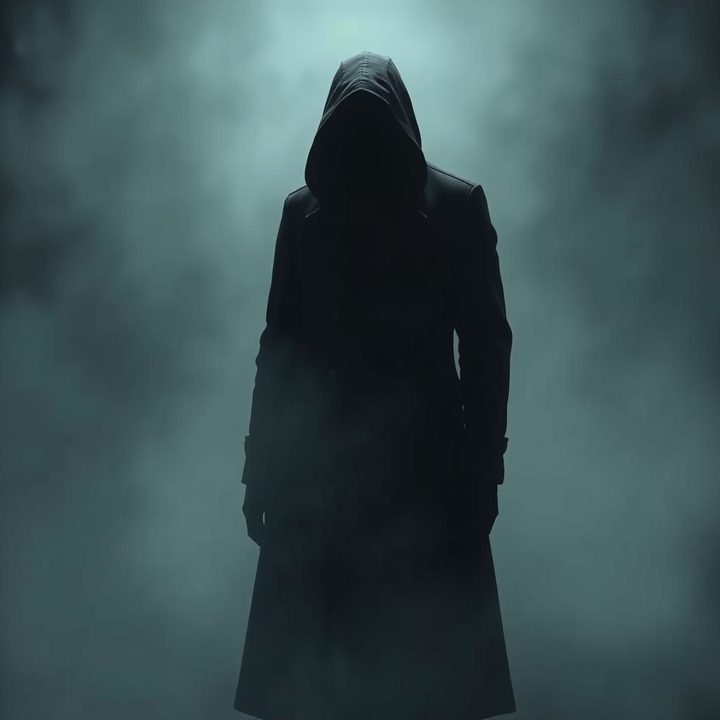 Enigmatic Figure in Noir-Inspired Atmosphere