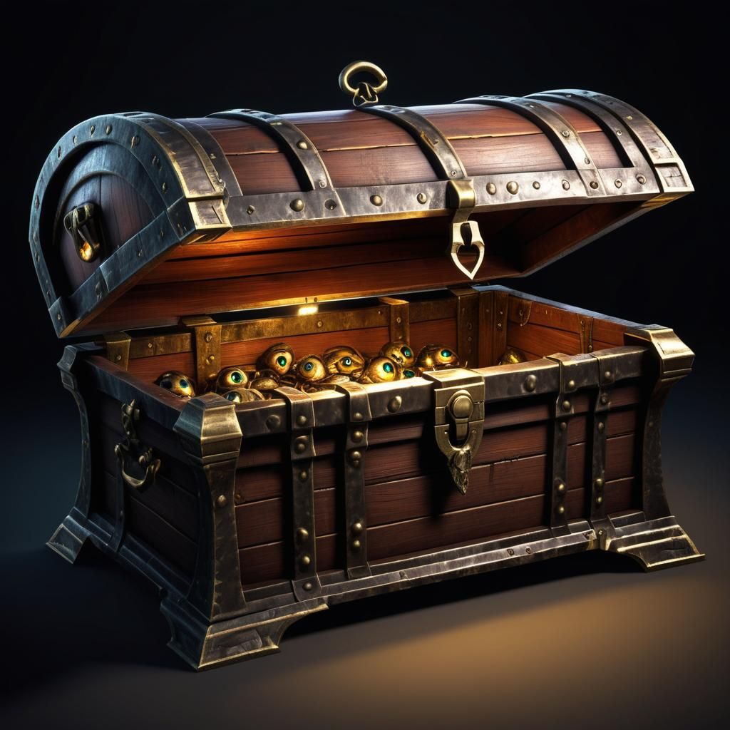 Sinister Eyes Peer From Ornate Treasure Chest