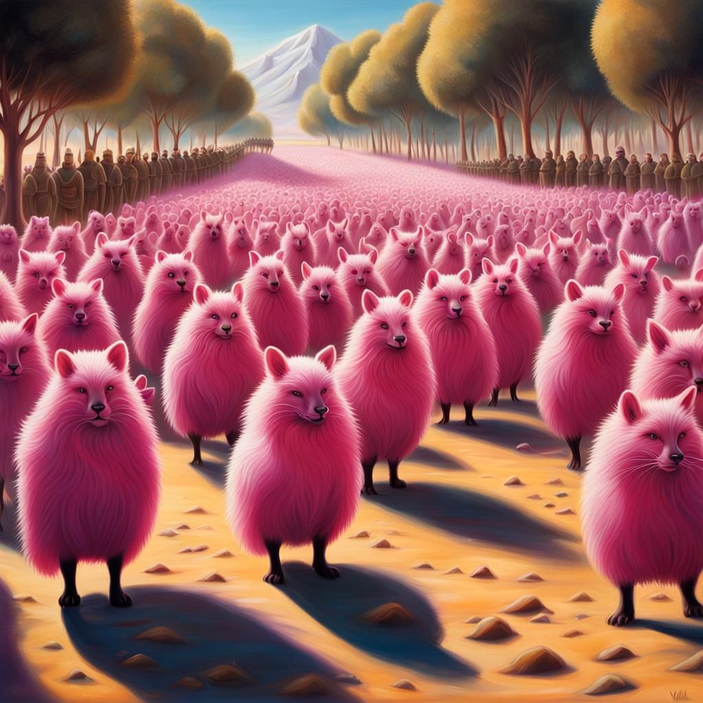 Fuzzy Alien Protest on Zarathustra in Airbrush Art