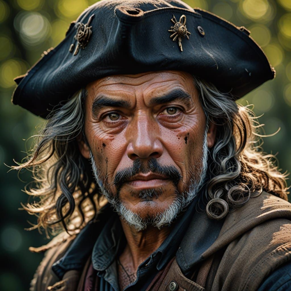 Confident Pirate Captain in Studio Lighting