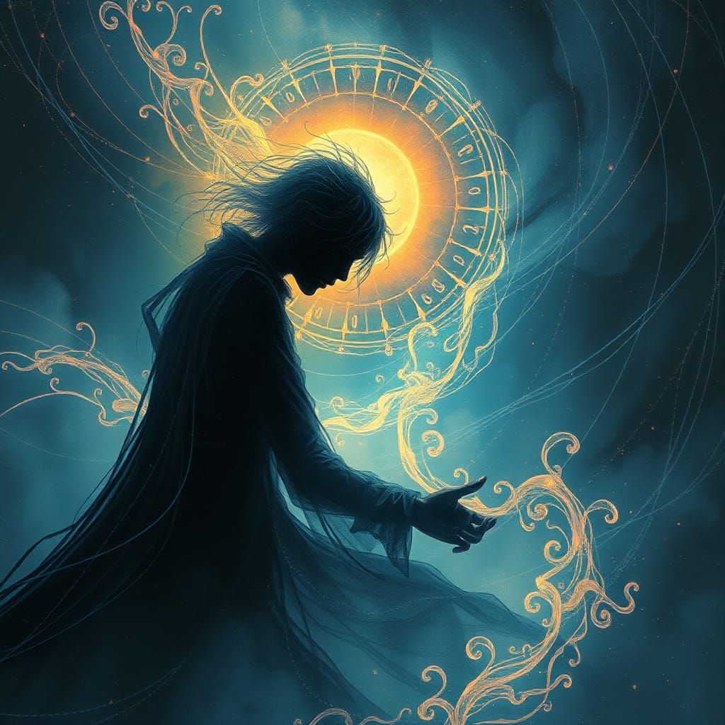 Ethereal Figure in Cosmic Dreamscape, Visionary Art