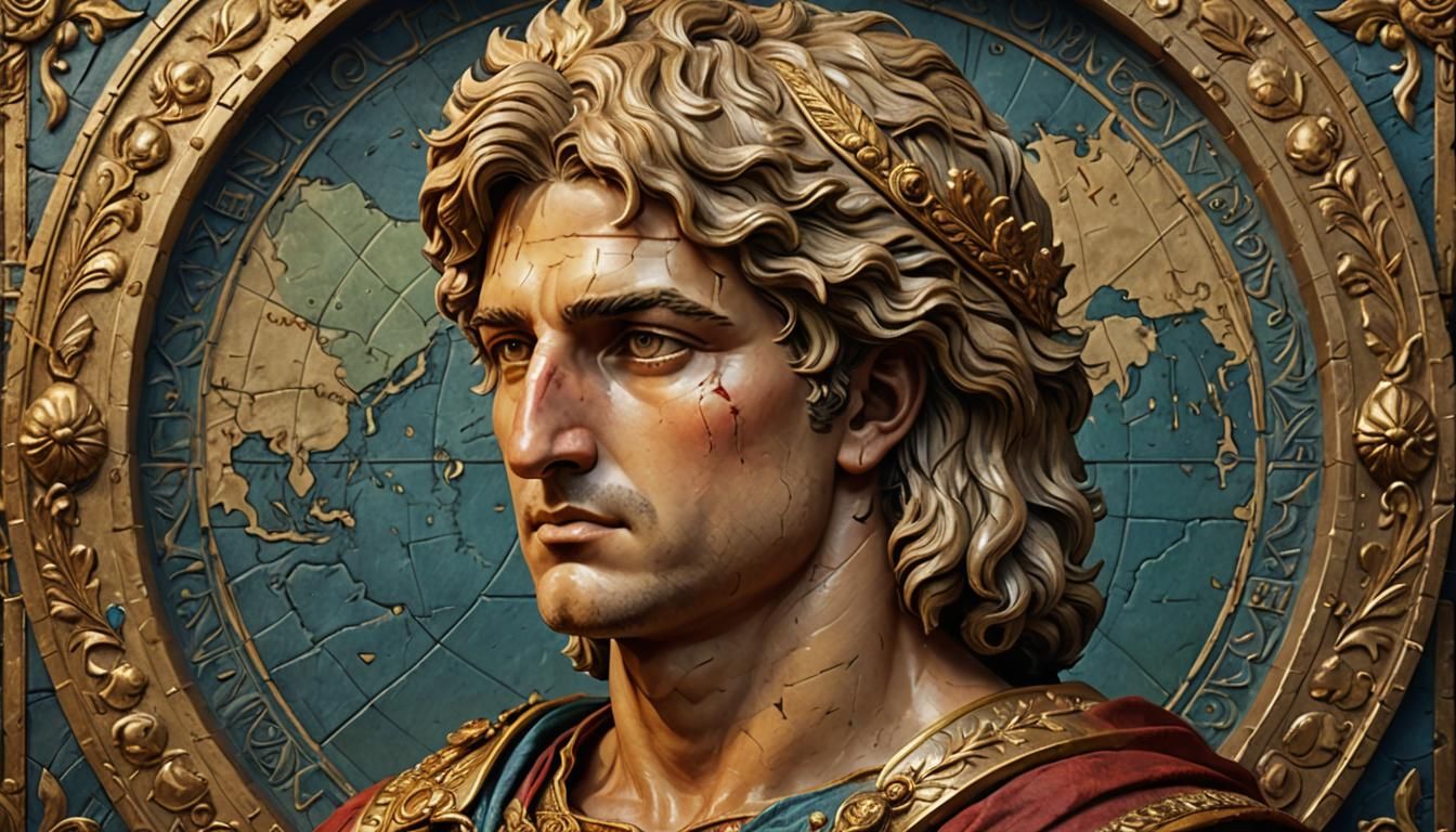 Alexander the Great Portrait in Illuminated Manuscript Style