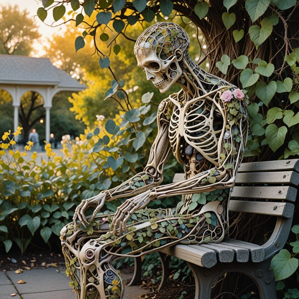 Surreal Fusion Art: Human Form with Botanical Elements