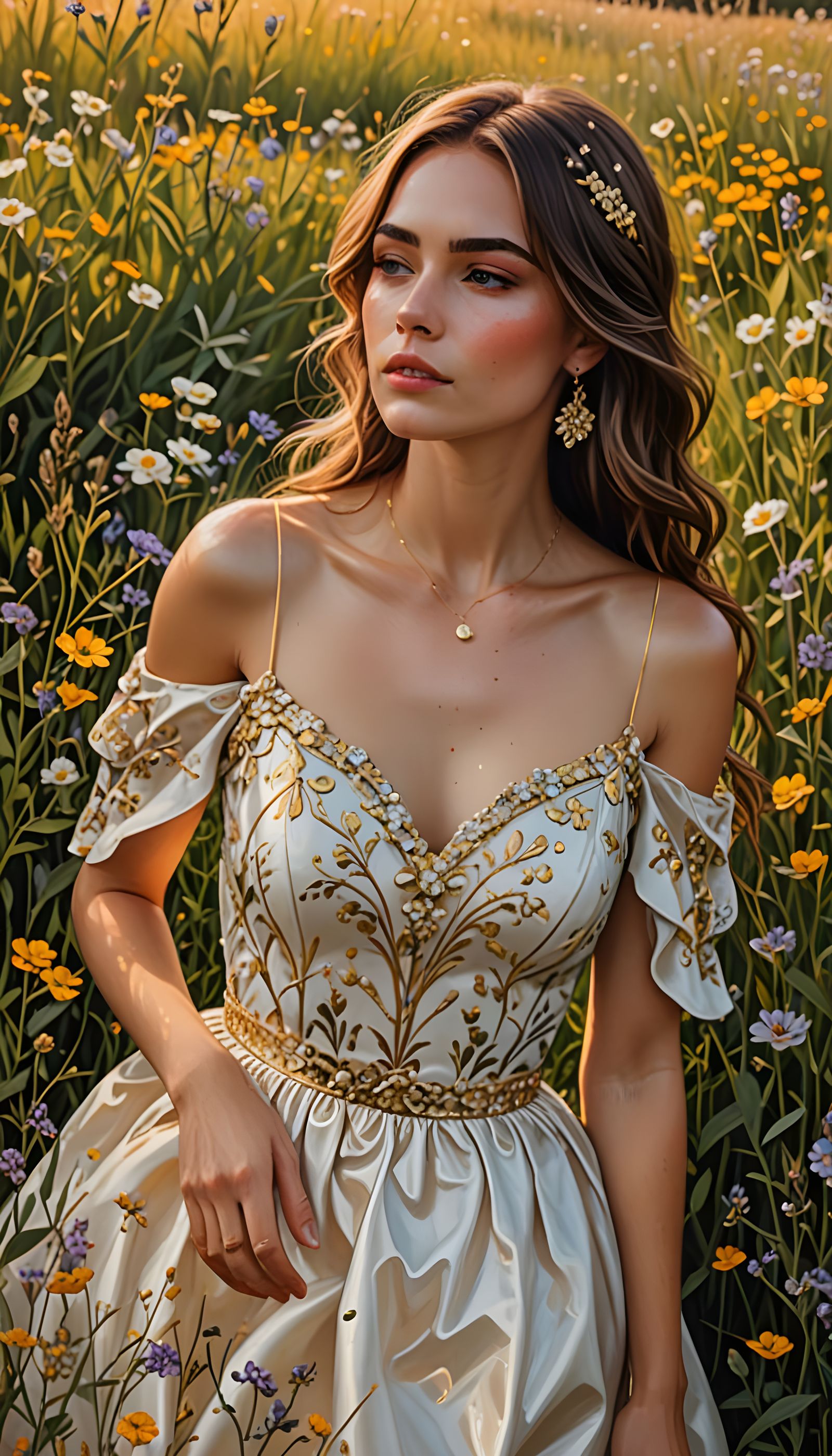 Ethereal Beauty in a Flower Meadow