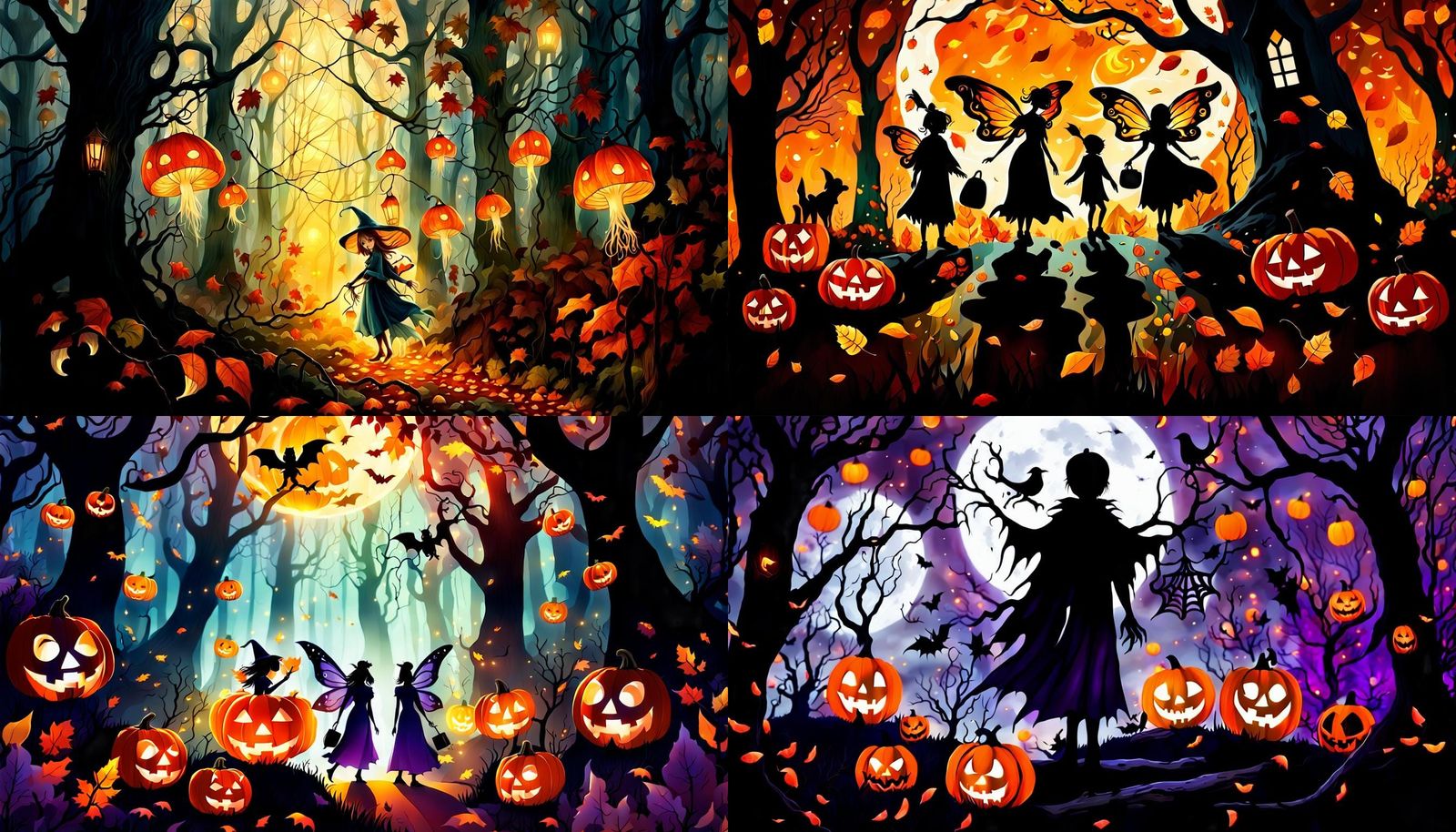 Autumn Fairy Folk Celebrate Halloween