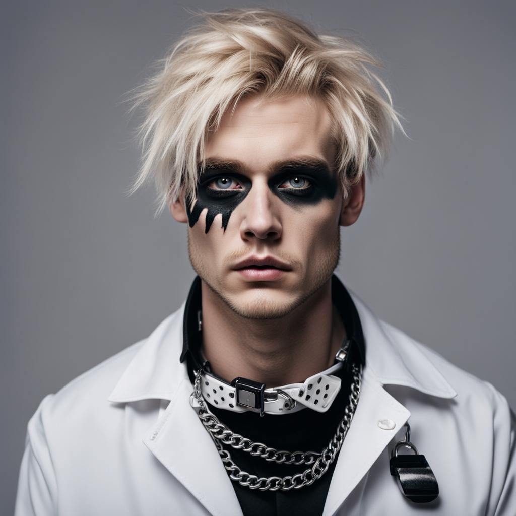 Punk Pharmacist Portrait with Piercings and Makeup