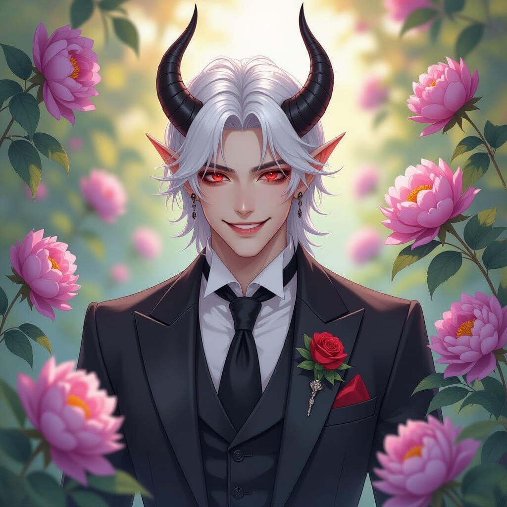 Demon in Peony Garden Gothic Style