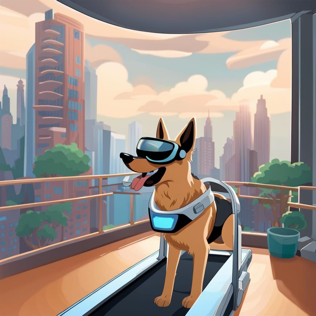 Jetsons Vision: VR Treadmill for German Shepherd