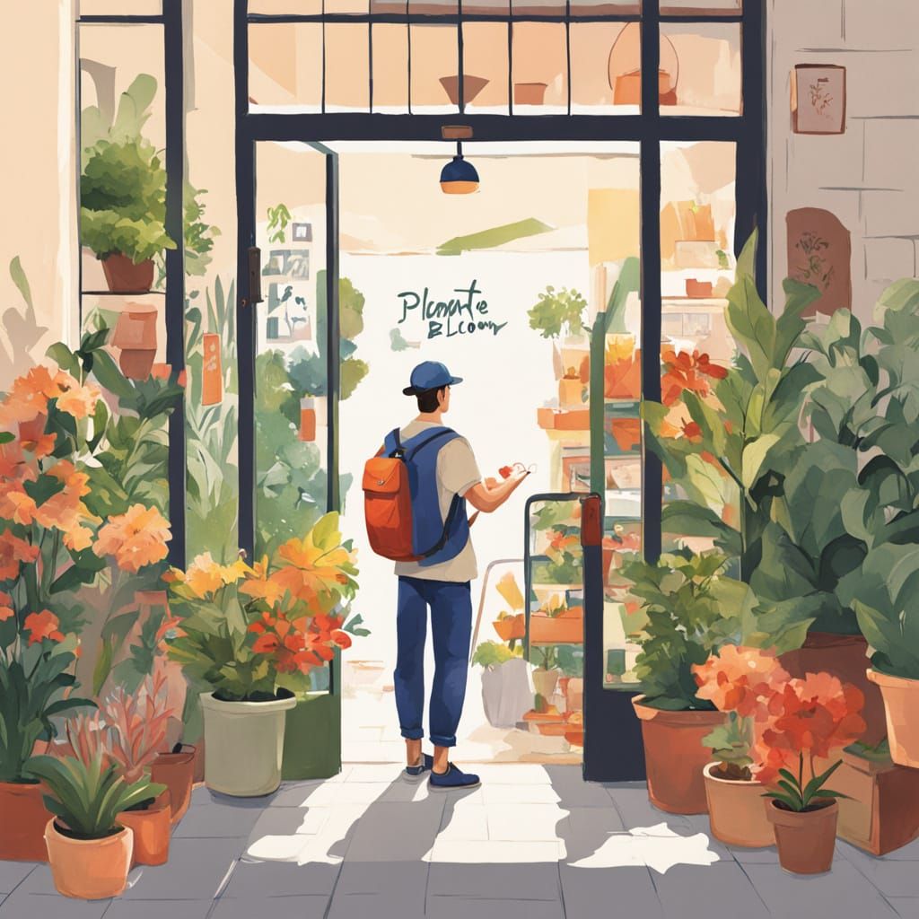 Cheerful Delivery Person Rings Doorbell in Warm Home Entranc...