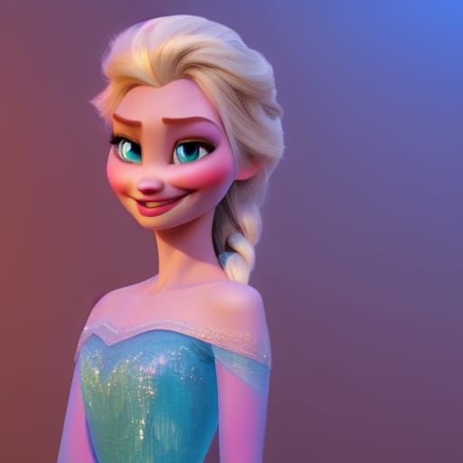 Elsa in Pixar Style 3D Rendering